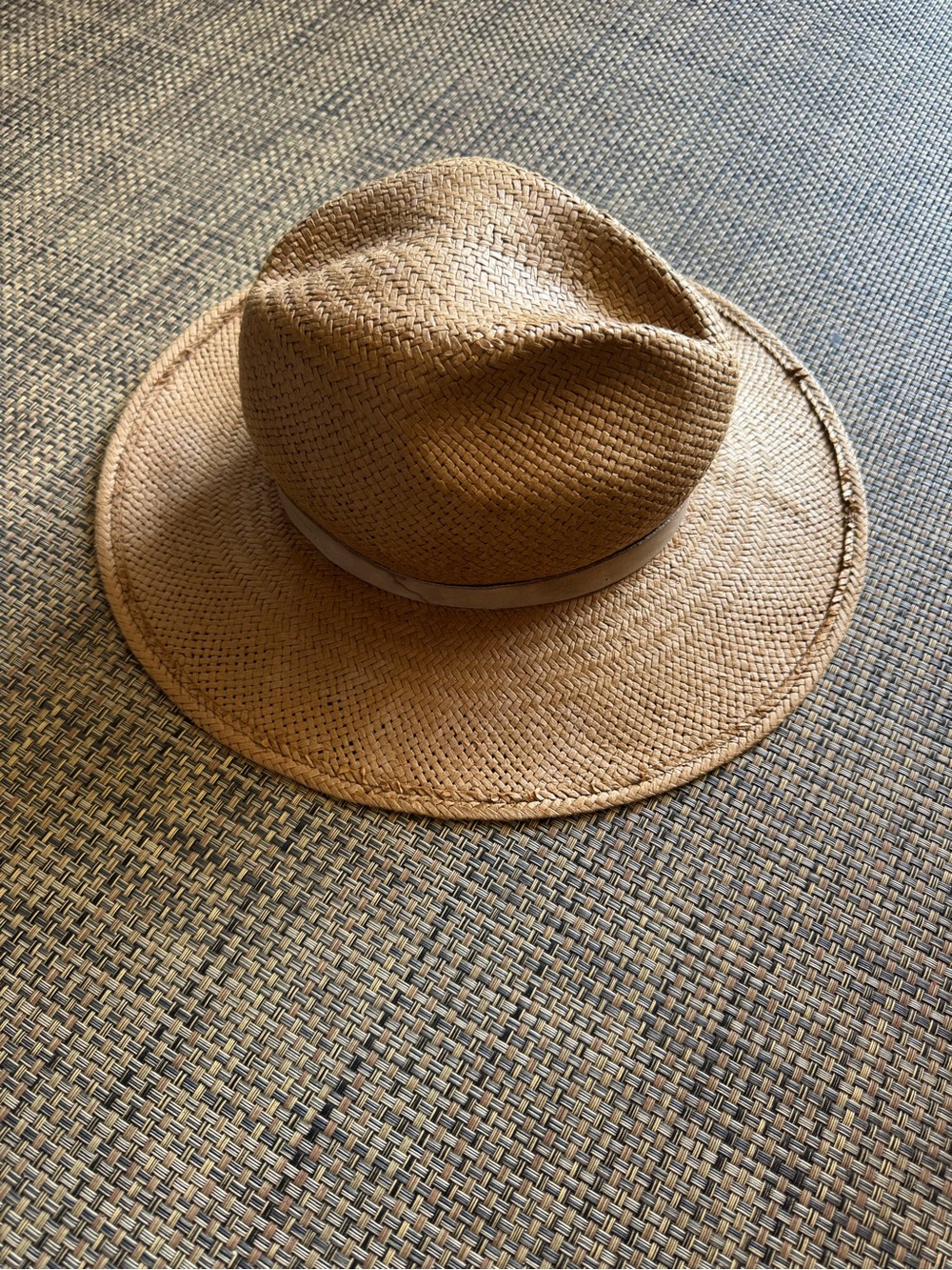 Janessa Leone Straw Fedora Hat size S Tan